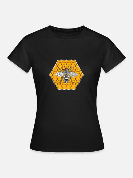 Biene Wabe Insekt - Frauen T-Shirt - Schwarz