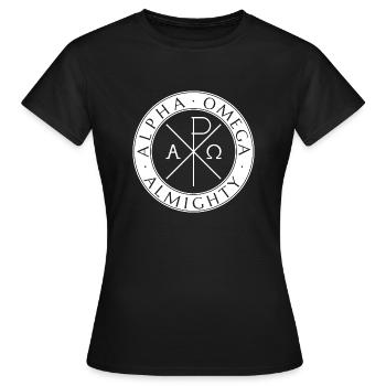 Alpha Omega Almighty White - Frauen T-Shirt - Schwarz - Vorne - AI Model Female 172 dark (172cm)