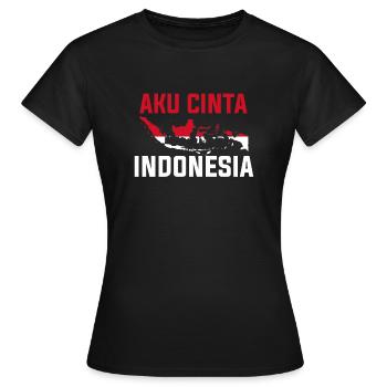 Indonesien - Frauen T-Shirt - Schwarz - Vorne - AI Model Female 172 dark (172cm)