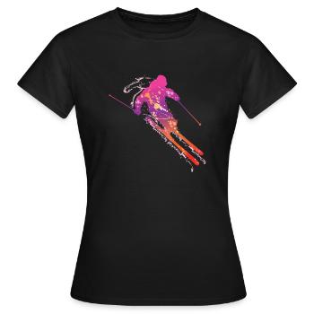 ski masculin de - T-shirt Femme - noir - Devant - AI Model Female 172 dark (172cm)