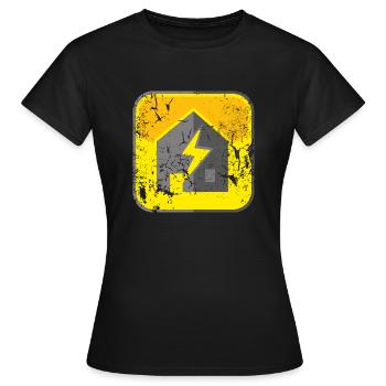 ElektroHouse - Symbol (used) - Frauen T-Shirt - Schwarz - Vorne - AI Model Female 172 dark (172cm)