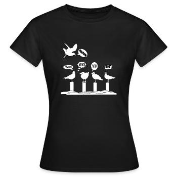 Moeven - Norddeutsch, platt, lustig, Shirt - Frauen T-Shirt - Schwarz - Vorne - AI Model Female 172 dark (172cm)