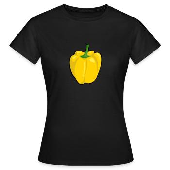 paprika pod légume gartem récolte salade de légumes - T-shirt Femme - noir - Devant - AI Model Female 172 dark (172cm)