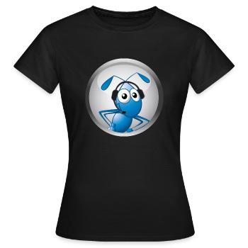 Ameise mit Headset - Frauen T-Shirt - Schwarz - Vorne - AI Model Female 172 dark (172cm)