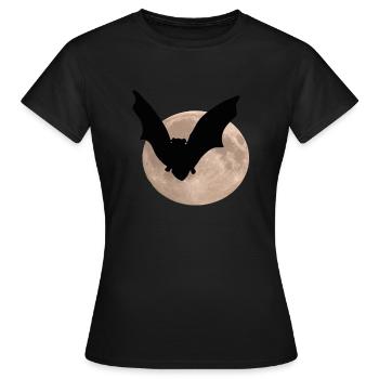 Feldermaus vor Mond - Frauen T-Shirt - Schwarz - Vorne - AI Model Female 172 dark (172cm)