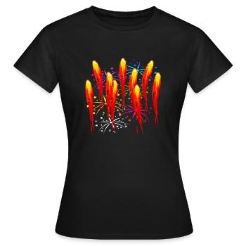 Fire fireworks fireworks - Women's T-Shirt - black - Front - AI Model Female 172 dark (172cm)