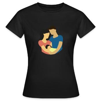 family - Women's T-Shirt - black - Front - AI Model Female 172 dark (172cm)