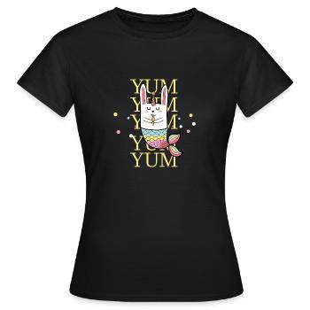 Meerjungfrau Hase Kinder - Frauen T-Shirt - Schwarz - Vorne - AI Model Female 172 dark (172cm)