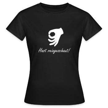 Tu as regardé à l’intérieur - T-shirt Femme - noir - Devant - AI Model Female 172 dark (172cm)