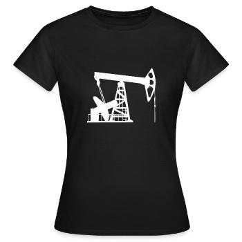 Une grosse machine de forage pour le pétrole - T-shirt Femme - noir - Devant - AI Model Female 172 dark (172cm)