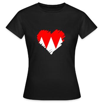 Franconian Heart Love - Women's T-Shirt - black - Front - AI Model Female 172 dark (172cm)
