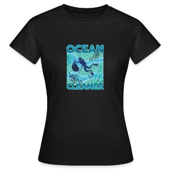 Ocean Cleaner protection de l'environnement plongeurs - T-shirt Femme - noir - Devant - AI Model Female 172 dark (172cm)