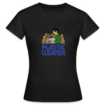 Nettoyant plastique déchets plastiques protection de l'environnement - T-shirt Femme - noir - Devant - AI Model Female 172 dark (172cm)