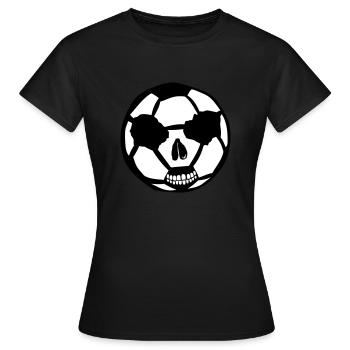 ballon foot tete de mort football - T-shirt Femme - noir - Devant - AI Model Female 172 dark (172cm)