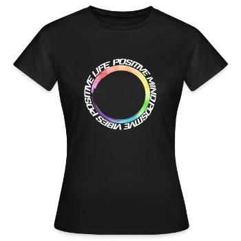 esprit positif - ondes positives - vie positive - T-shirt Femme - noir - Devant - AI Model Female 172 dark (172cm)