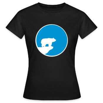 eisbaer braunbaer sun moon night round circle klip - Women's T-Shirt - black - Front - AI Model Female 172 dark (172cm)