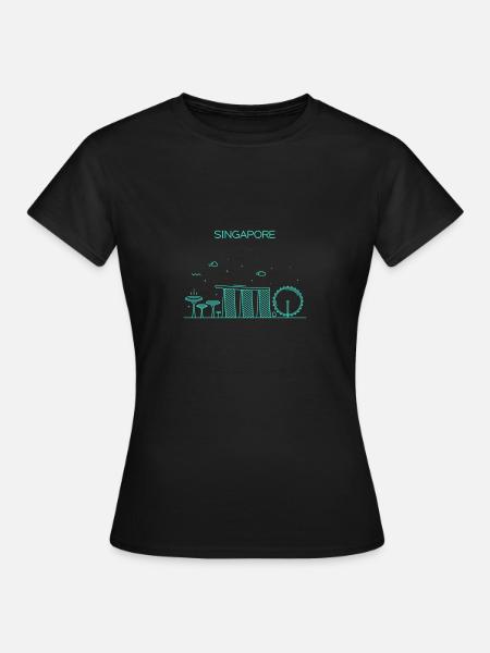 Singapur - Frauen T-Shirt - Schwarz