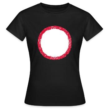risse rund kreis ring rund streifen linie balken u - Frauen T-Shirt - Schwarz - Vorne - AI Model Female 172 dark (172cm)