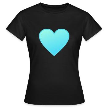Coeur - lumière bleue - T-shirt Femme - noir - Devant - AI Model Female 172 dark (172cm)
