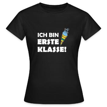 Ich bin erste Klasse! Schulanfänger-Shirt - Frauen T-Shirt - Schwarz - Vorne - AI Model Female 172 dark (172cm)