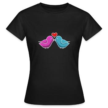 Embrasser des oiseaux Embrasser des oiseaux t-shirt - T-shirt Femme - noir - Devant - AI Model Female 172 dark (172cm)