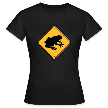 attention grenouille panneau attention avertissement zon - T-shirt Femme - noir - Devant - AI Model Female 172 dark (172cm)
