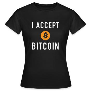 Accept BTC - Women's T-Shirt - black - Front - AI Model Female 172 dark (172cm)