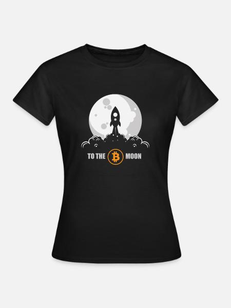 Bitcoin Rocket - Frauen T-Shirt - Schwarz