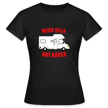 Meine Villa hat Räder Wohnwagen Camping Campingpl - Frauen T-Shirt - Schwarz - Vorne - AI Model Female 172 dark (172cm)