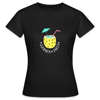 Cadeau cocktail design fête été - T-shirt Femme - noir - Devant - AI Model Female 172 dark (172cm)