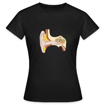 Ear inner ear medics - Women's T-Shirt - black - Front - AI Model Female 172 dark (172cm)