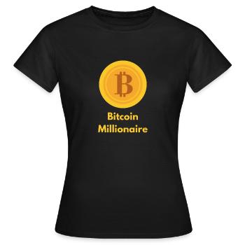 Bitcoin Millionaire Bitcoin Millionaire FUN WEAR - T-shirt Femme - noir - Devant - AI Model Female 172 dark (172cm)