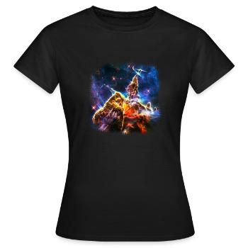 Mystic Mountain, Carina Nebula, Space, Galaxy, - Women's T-Shirt - black - Front - AI Model Female 172 dark (172cm)