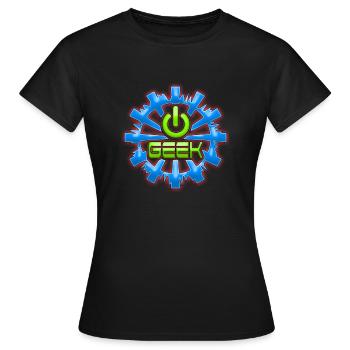 geek - T-shirt Femme - noir - Devant - AI Model Female 172 dark (172cm)