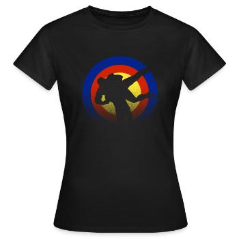 Ringer - Frauen T-Shirt - Schwarz - Vorne - AI Model Female 172 dark (172cm)