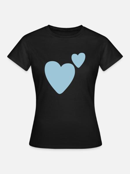 Coeurs bleus - T-shirt Femme - noir