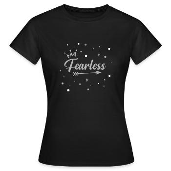 Sans peur intrépide couronne flèche courage argent - T-shirt Femme - noir - Devant - AI Model Female 172 dark (172cm)