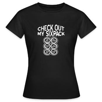 Bière six pack - T-shirt Femme - noir - Devant - AI Model Female 172 dark (172cm)