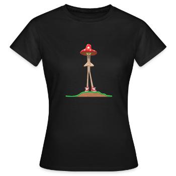Le champignon diabolique - T-shirt Femme - noir - Devant - AI Model Female 172 dark (172cm)