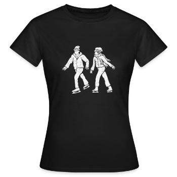 Schlittschuh Läufer - Frauen T-Shirt - Schwarz - Vorne - AI Model Female 172 dark (172cm)