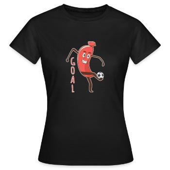 Goal sausage - Fußball Wurst Geschenk - Frauen T-Shirt - Schwarz - Vorne - AI Model Female 172 dark (172cm)