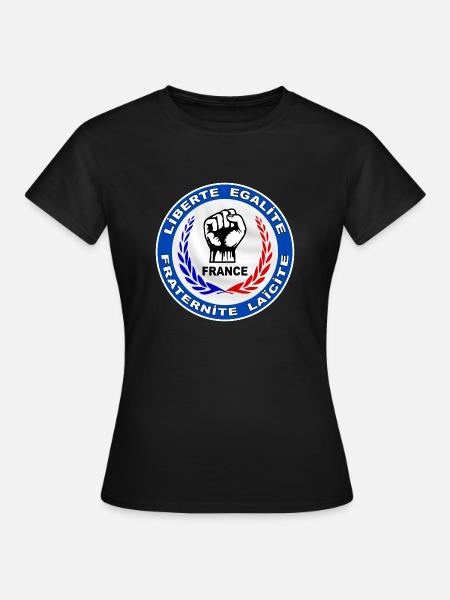 France logo tricolore 4 - T-shirt Femme - noir