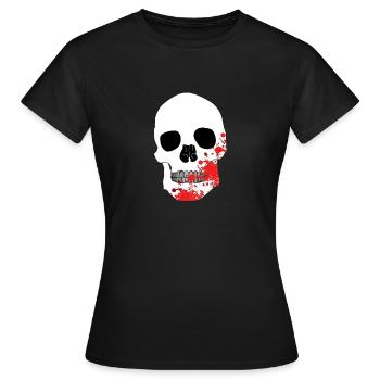 blut totenkopf - Frauen T-Shirt - Schwarz - Vorne - AI Model Female 172 dark (172cm)