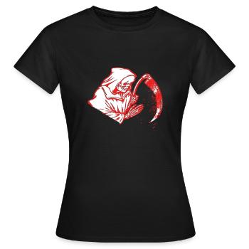 Tot mit blutiger Sense - Frauen T-Shirt - Schwarz - Vorne - AI Model Female 172 dark (172cm)