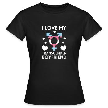 J'aime mon cadeau copain transgenre - T-shirt Femme - noir - Devant - AI Model Female 172 dark (172cm)