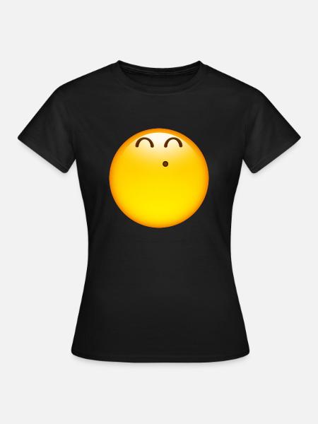 Smiley Glossy Happy Whistle - T-shirt Femme - noir