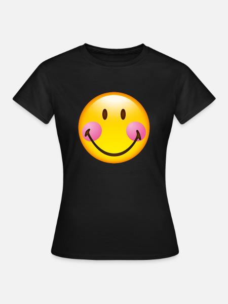Smiley Glossy Blush - Frauen T-Shirt - Schwarz