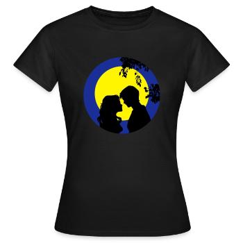 pleine lune liebespaar - T-shirt Femme - noir - Devant - AI Model Female 172 dark (172cm)