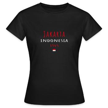 Cadeaux Sweat À Capuche Jakarta Indonésie Jakarta Indonésie - T-shirt Femme - noir - Devant - AI Model Female 172 dark (172cm)