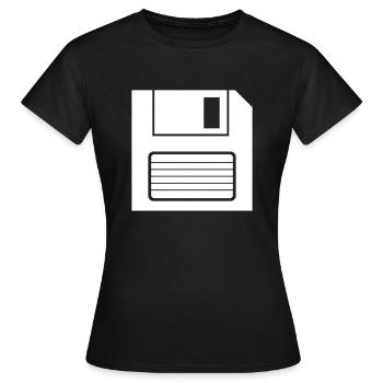 Diskette Speicher Symbol - Frauen T-Shirt - Schwarz - Vorne - AI Model Female 172 dark (172cm)